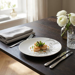 25cm Calligraphy Dinner Plate White
