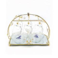 13 Piece Cup & Saucer Set Gold