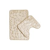 2 Piece Bathroom Rug Set Beige