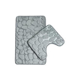 2 Piece Bathroom Rug Set Grey