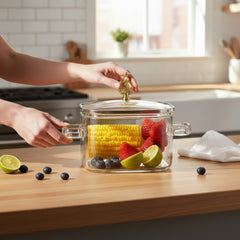 2.2Lt Square Glass Casserole Clear