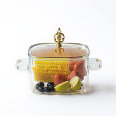 2.2Lt Square Glass Casserole Clear