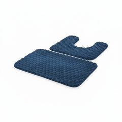 2 Piece Bathroom Mat Set Blue