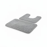 2 Piece Bathroom Mat Set Light Grey
