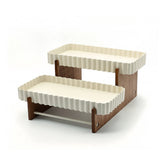 2 Tier Wooden Cake Stand Cream