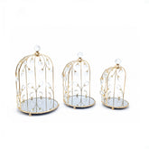 3 Piece Cage Design Dessert Server Set Gold
