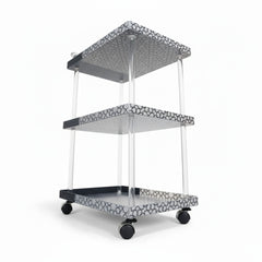3 Tier Acrylic Trolley Black