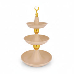 3 Tier Cake Stand Cream & Gold