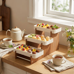 3 Tier Wooden Cake Stand Cream