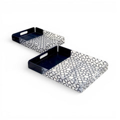 Acrylic 2 Piece Tray Set Black