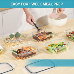 4 Piece 370ml Storage Container Set Clear
