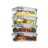 4 Piece 370ml Storage Container Set Clear