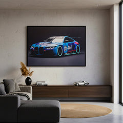 80 x 120cm Car Frame with LED Lights Blue