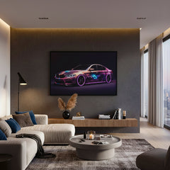 80 x 120cm Car Frame with LED Lights Purple