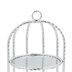 2 Tier Mirror Cake Stand Silver