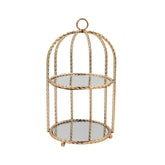 2 Tier Mirror Cake Stand Gold
