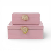 2 Piece Jewellery Box Set Pink