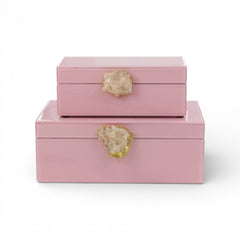 2 Piece Jewellery Box Set Pink