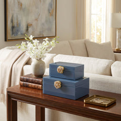 2 Piece Jewellery Box Set Blue