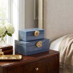 2 Piece Jewellery Box Set Blue