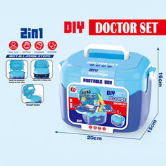 20 Piece 2-in-1 DIY Doctor Play Set Blue