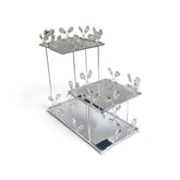 3 Tier Mirror Dessert Stand Silver