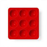 9 Hole Silicone Muffin Pan Red