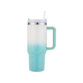 1.2Lt Ombre Glitter Flask Blue & White