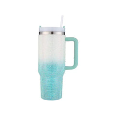 1.2Lt Ombre Glitter Flask Blue & White