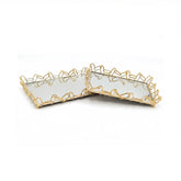2 Piece Chain Design Tray Set Gold