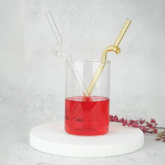5 Piece Glass Straw Set Multicoloured