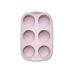 6 Hole Cupcake Tray Pink