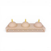 3 Compartment Snack Server Cream & Gold