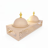 2 Compartment Snack Server Cream & Gold