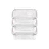 3 Piece 640ml Storage Container Set Clear