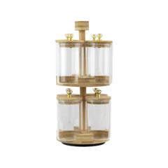 9 Piece Rotating Spice Jar Set Clear