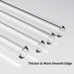 5 Piece Heart Glass Straw Set Clear