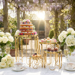 4 Piece Dessert Stand Set Gold