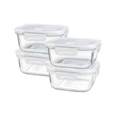 4 Piece 370ml Storage Container Set Clear