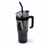 1.2Lt Shiny Stainless Steel Flask Black