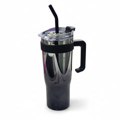 1.2Lt Shiny Stainless Steel Flask Black