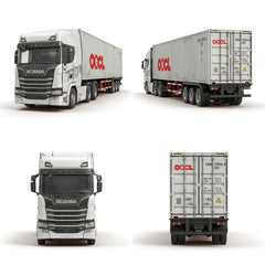1:64 Alloy Scania Truck with Container Grey