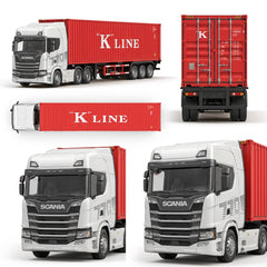 1:64 Alloy Scania Truck with Container Red