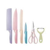 6 Piece Knife Set Multicoloured