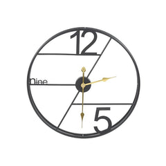 60cm Decorative Wall Clock Black & Gold