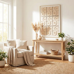 80 x 120cm Spiral Design Frame Cream