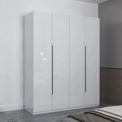 4 Door High Gloss Wardrobe White