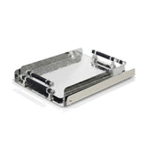 2 Piece Metal Tray Set Silver