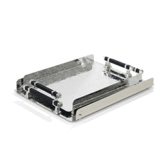 2 Piece Metal Tray Set Silver