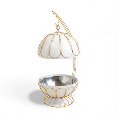 8Lt Chafing Dish White & Gold
